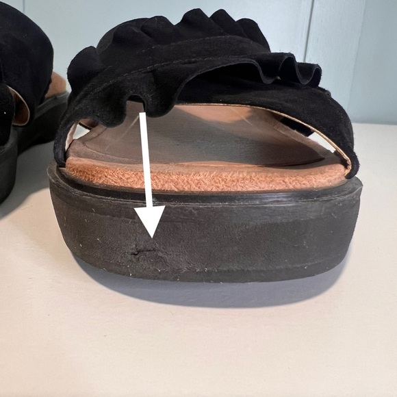 Vionic Leila Azalea Suede Ruffled Criss Cross Slides. Size 6 1/2. - Picture 12 of 12